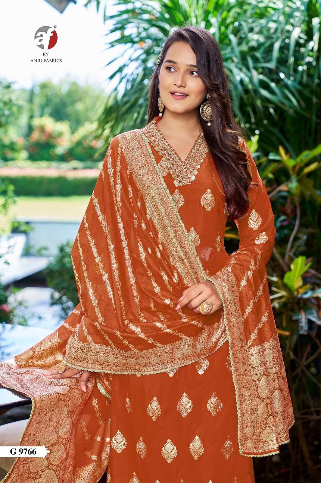 D.NO:- G 9766 BY ANJU FABRICS IN PURE DOLA SILK WITH PURE HANDWORK WITH LACE WORK  