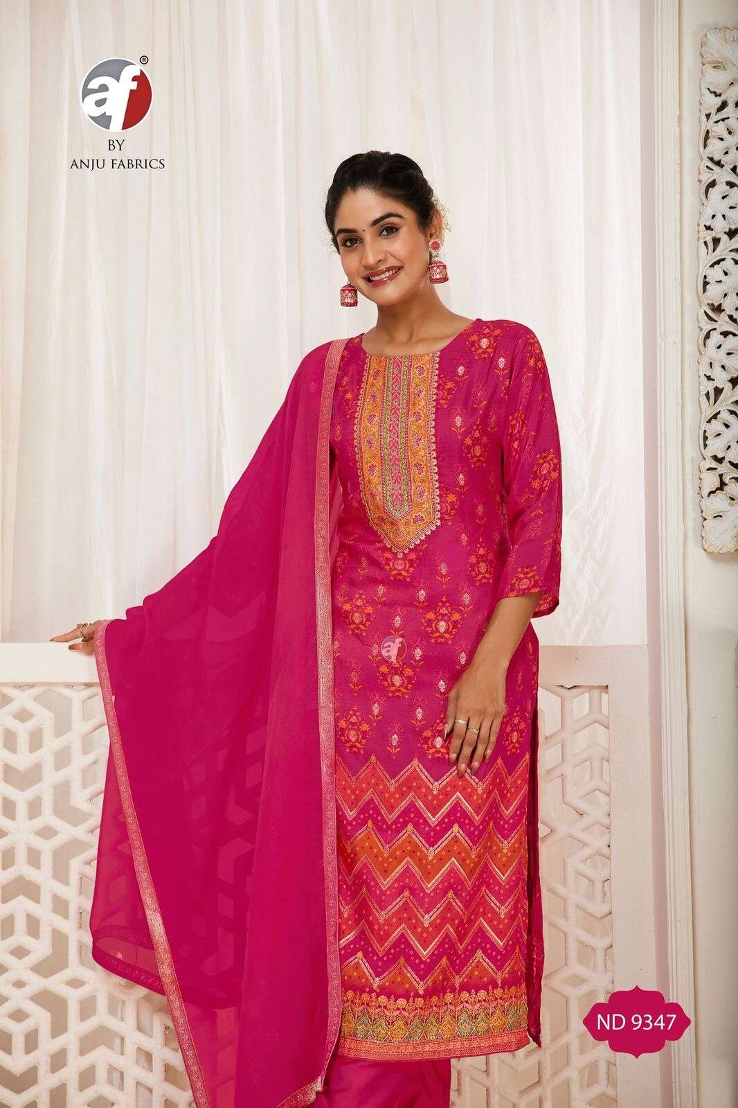 D.NO:- ND 9347 BY ANJU FABRICS IN VISCOSE SILK WITH MEENA JACQUARD & PURE HANDWORK