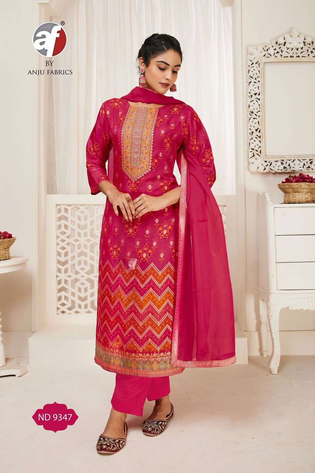 D.NO:- ND 9347 BY ANJU FABRICS IN VISCOSE SILK WITH MEENA JACQUARD & PURE HANDWORK