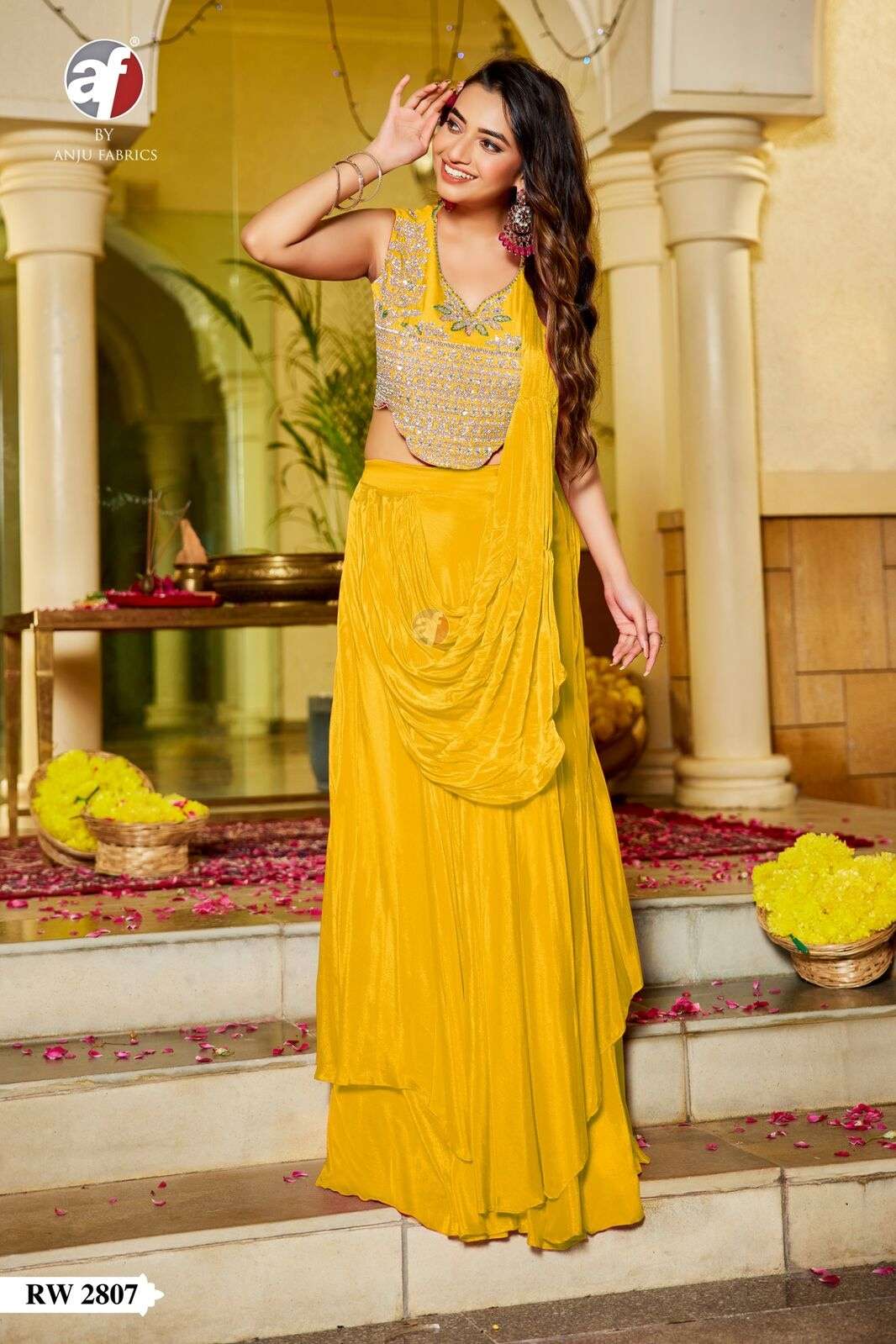 D.NO:- RW 2807 BY ANJU FABRICS IN PURE CHINON CHIFFON WITH PURE HEAVY HANDWORK 