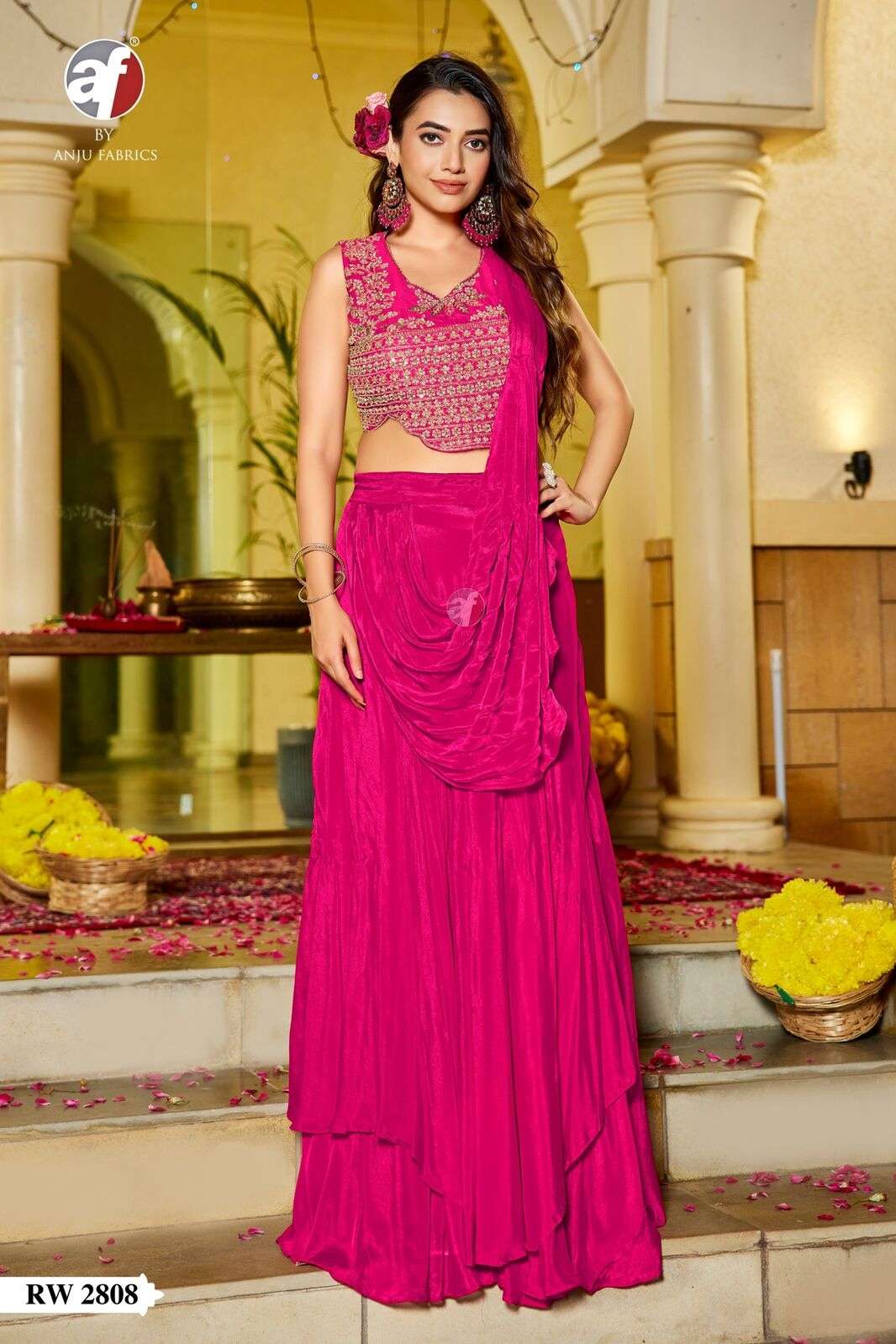 D.NO:- RW 2808 BY ANJU FABRICS IN PURE CHINON CHIFFON WITH PURE HEAVY HANDWORK 