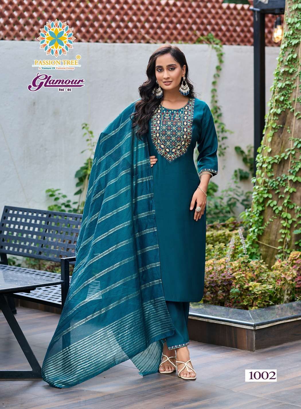 GLAMOUR VOL-1 BY PASSION TREE IN ROMAN SILK WITH INNER & FANCY EMBROIDERY WORK 