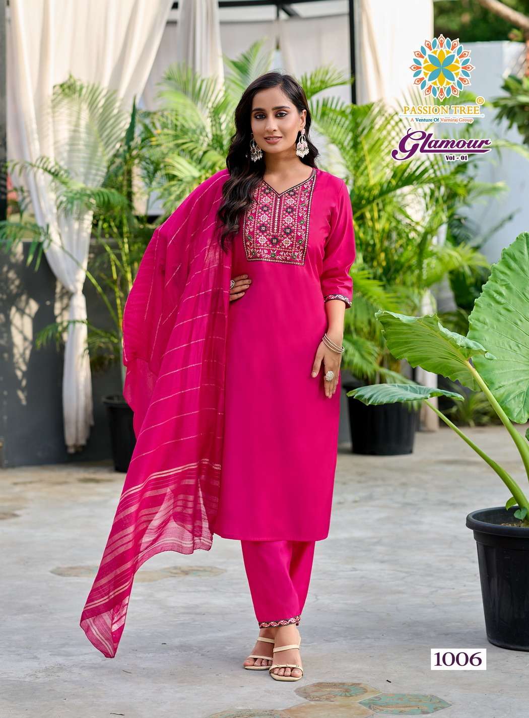 GLAMOUR VOL-1 BY PASSION TREE IN ROMAN SILK WITH INNER & FANCY EMBROIDERY WORK 
