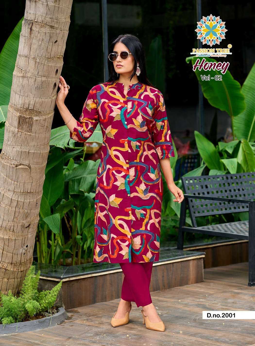 HONEY VOL-2 BY PASSION TREE IN VATICAN PRINT A-LINE KURTI AND PANT WITH POCKET 