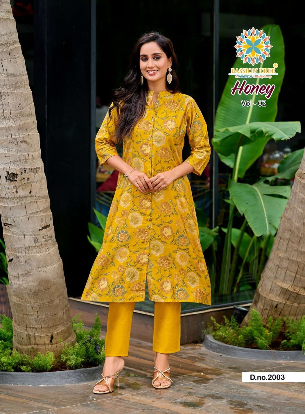 HONEY VOL-2 BY PASSION TREE IN VATICAN PRINT A-LINE KURTI AND PANT WITH POCKET 