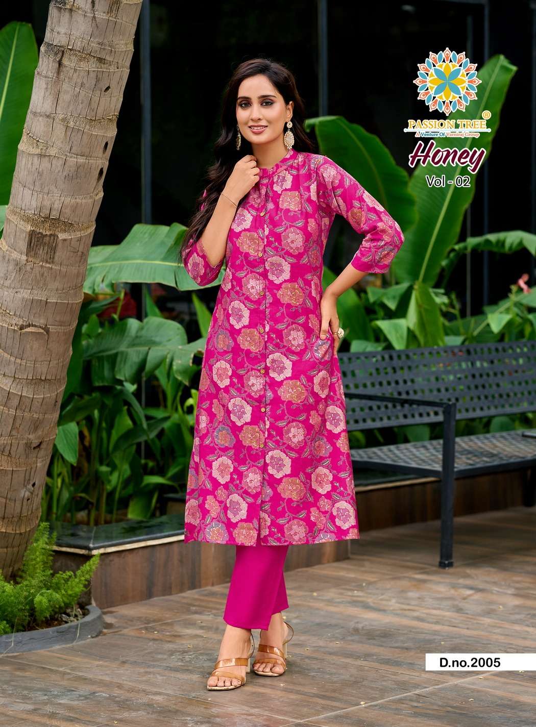 HONEY VOL-2 BY PASSION TREE IN VATICAN PRINT A-LINE KURTI AND PANT WITH POCKET 