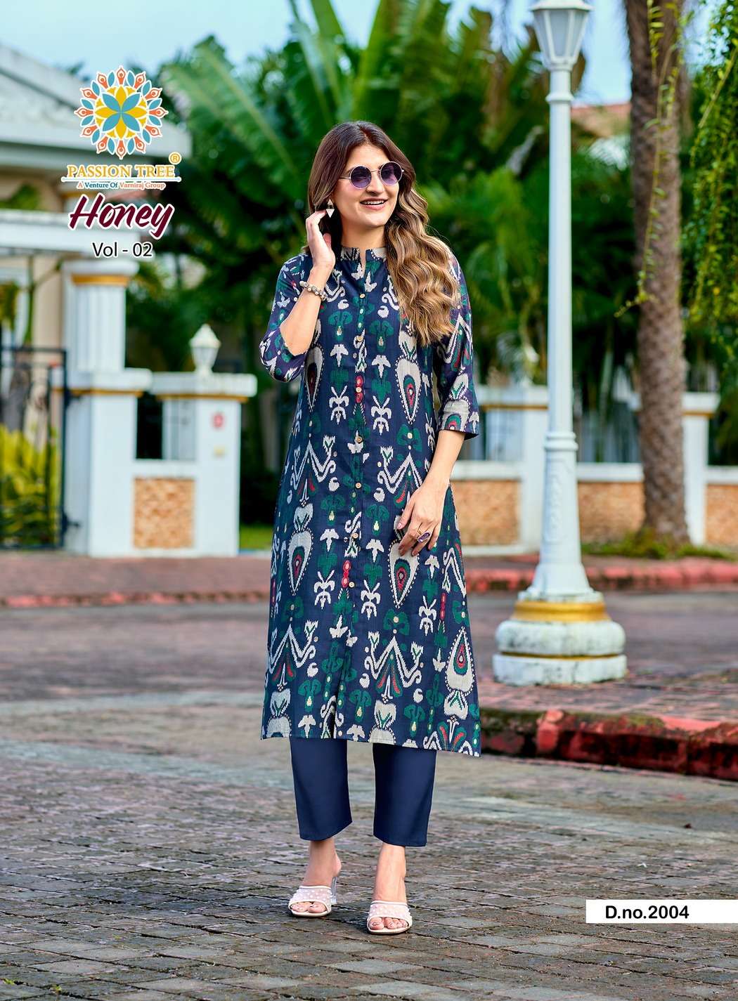 HONEY VOL-2 BY PASSION TREE IN VATICAN PRINT A-LINE KURTI AND PANT WITH POCKET 