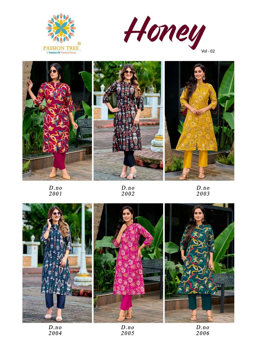 HONEY VOL-2 BY PASSION TREE IN VATICAN PRINT A-LINE KURTI AND PANT WITH POCKET 