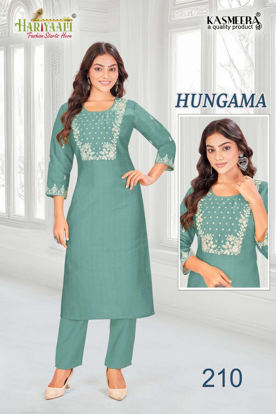 HUNGAMA VOL-2 BY HARIYAALI IN VERTICAN SILK EMBROIDERY WORK AND SLEEVES WORK CONCEPT
