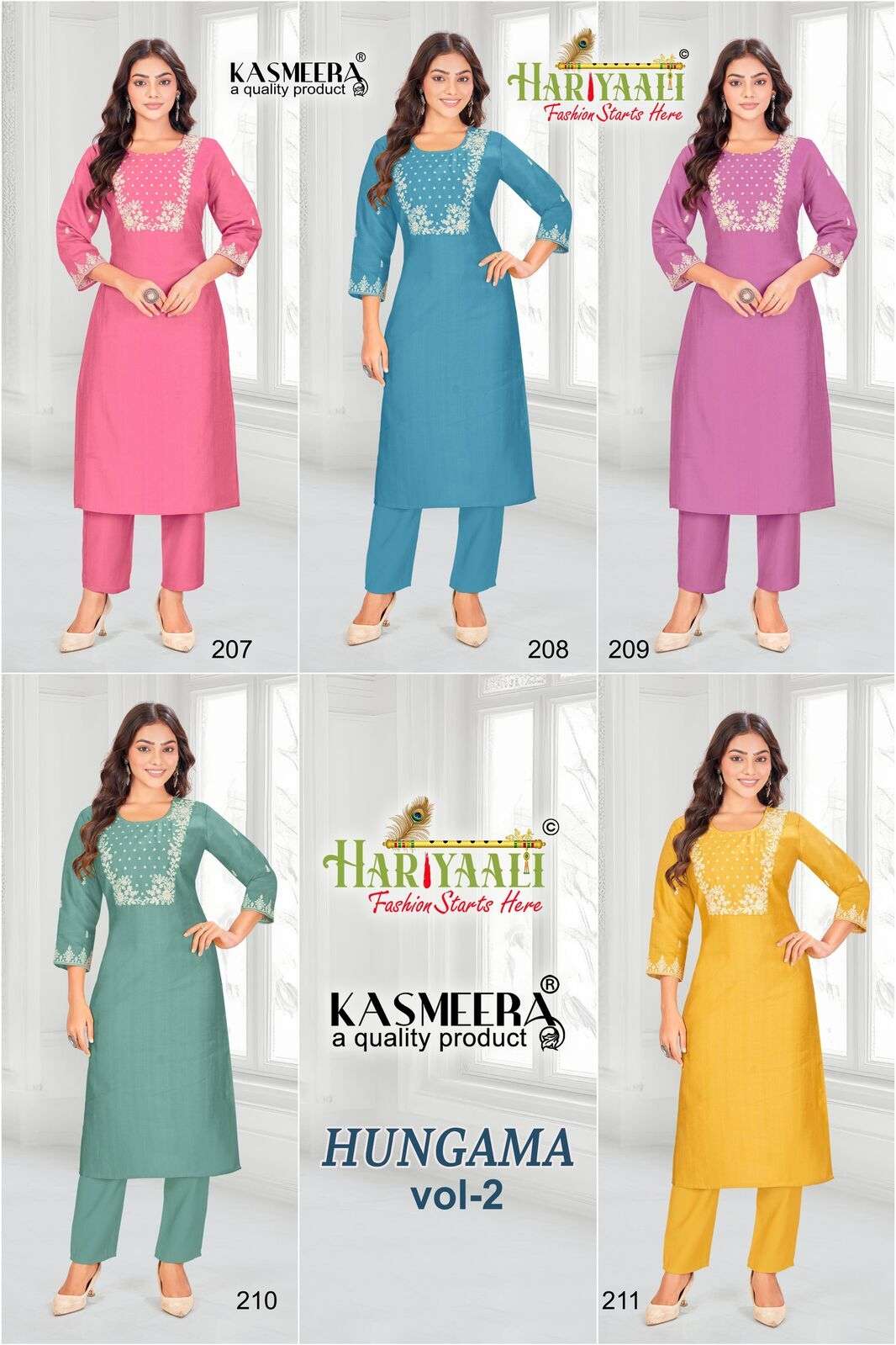 HUNGAMA VOL-2 BY HARIYAALI IN VERTICAN SILK EMBROIDERY WORK AND SLEEVES WORK CONCEPT