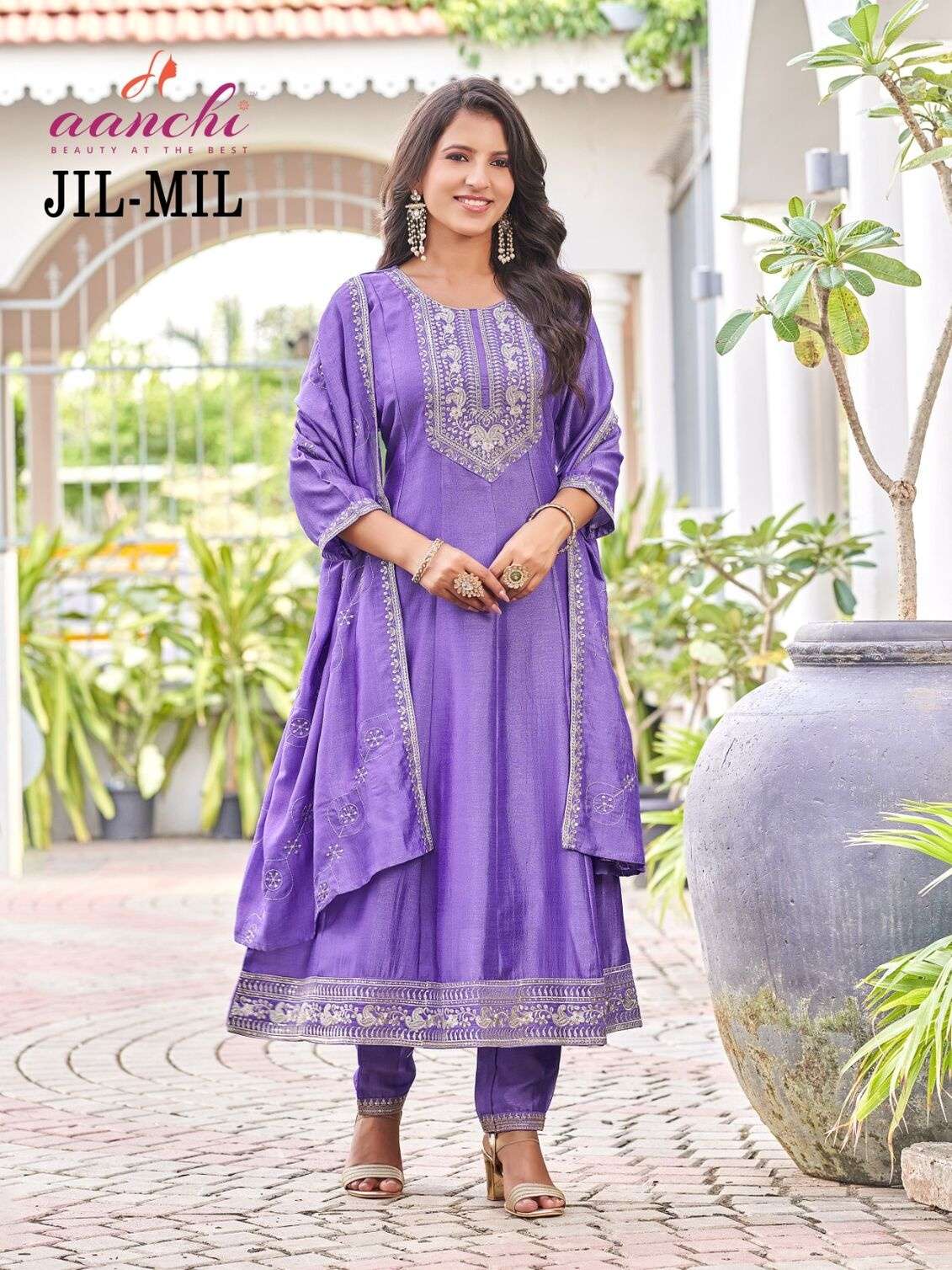 JIL-MIL BY AANCHI IN VICHITRA SILK WITH EMBROIDERY & FANCY DUPATTA WORK