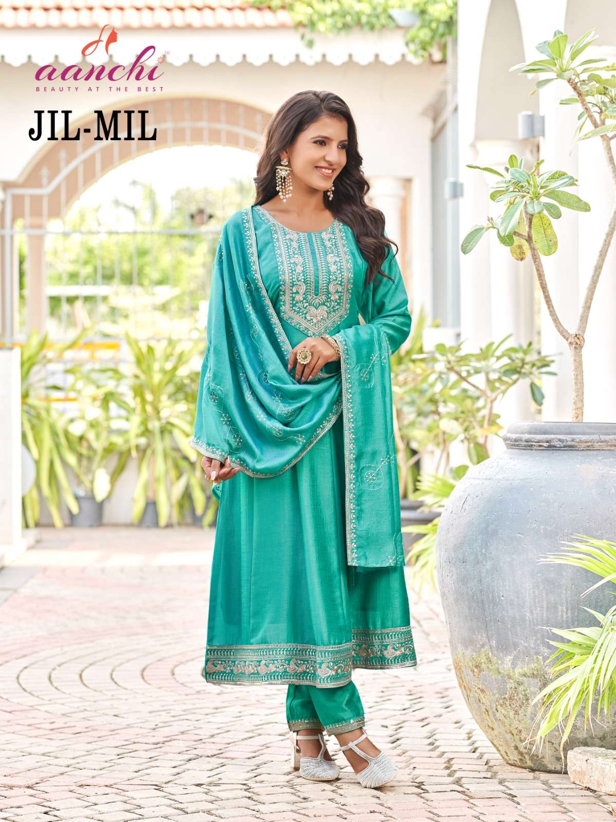 JIL-MIL BY AANCHI IN VICHITRA SILK WITH EMBROIDERY & FANCY DUPATTA WORK