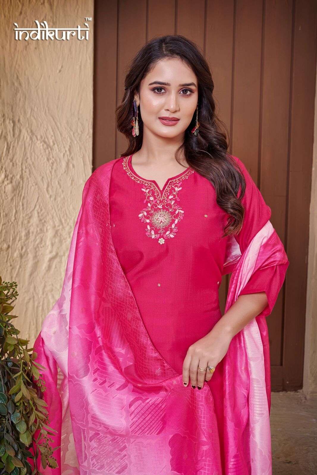 KARISHMA-2.1 BY INDIKURTI IN HEAVY VETICAN DYED WITH BRASSO JACQUARD SOFT DUPATTA 