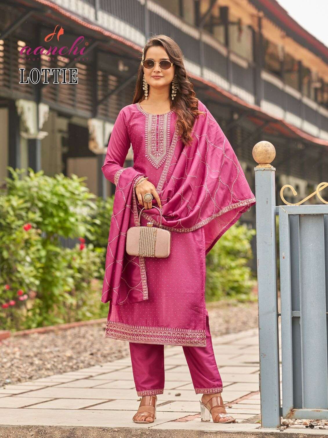 LOTTIE BY AANCHI IN CRYSTAL SILK WITH FANCY DUPATTA & EMBROIDERY WORK