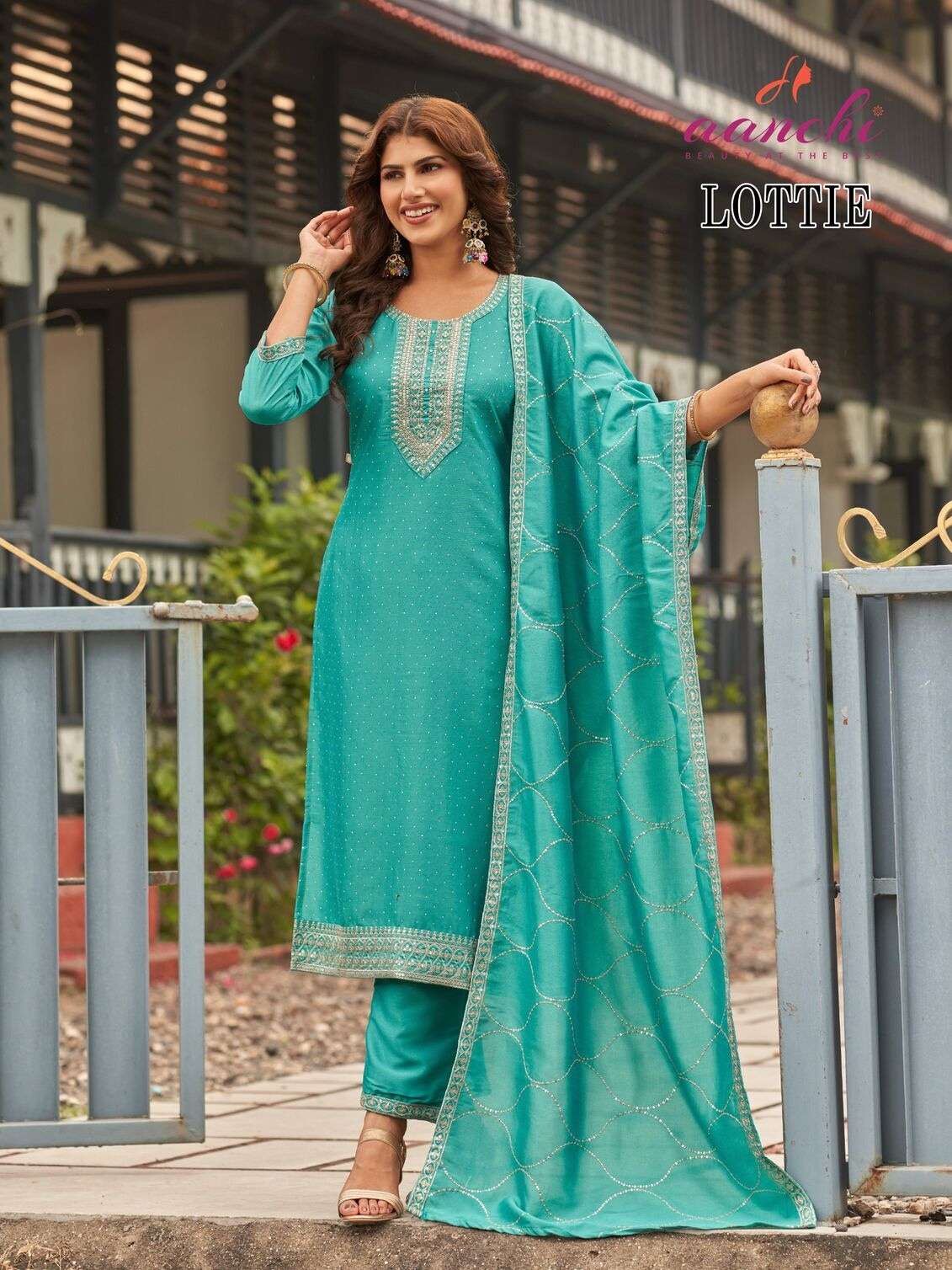 LOTTIE BY AANCHI IN CRYSTAL SILK WITH FANCY DUPATTA & EMBROIDERY WORK