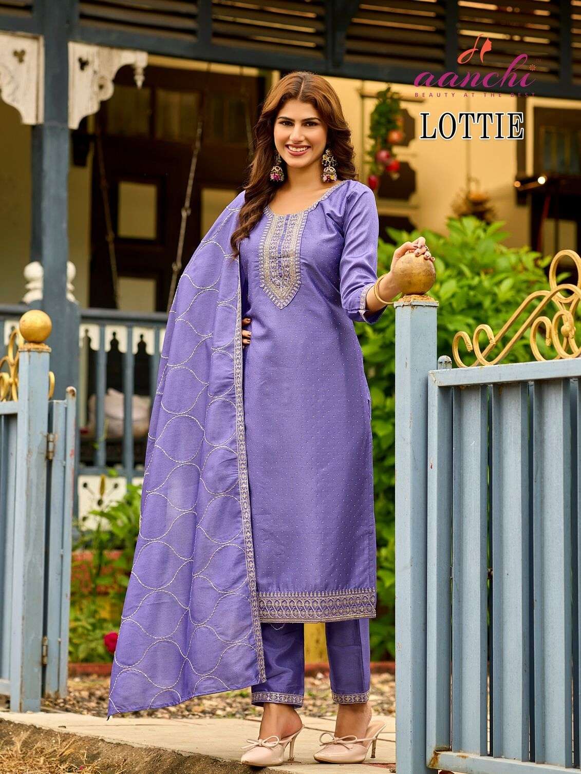 LOTTIE BY AANCHI IN CRYSTAL SILK WITH FANCY DUPATTA & EMBROIDERY WORK