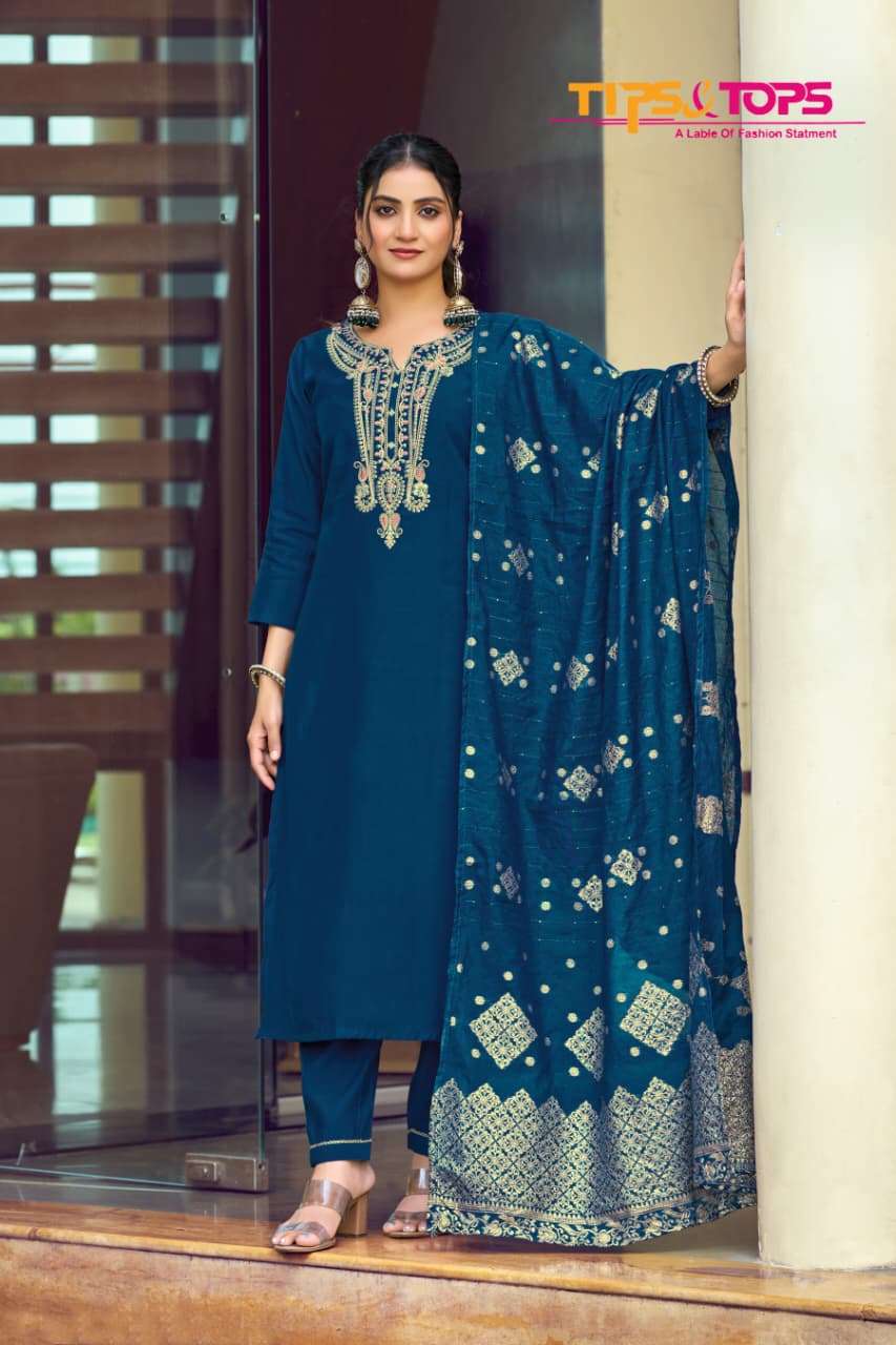 MAAHI VOL-2 BY TIPS & TOPS IN PREMIUM ROMAN SILK WITH HEAVY EMBROIDERY WORK 