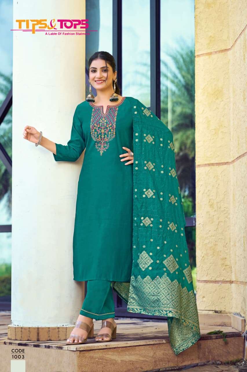 MAAHI VOL-2 BY TIPS & TOPS IN PREMIUM ROMAN SILK WITH HEAVY EMBROIDERY WORK 