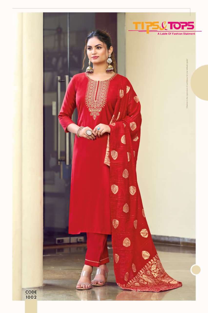 MAAHI VOL-2 BY TIPS & TOPS IN PREMIUM ROMAN SILK WITH HEAVY EMBROIDERY WORK 