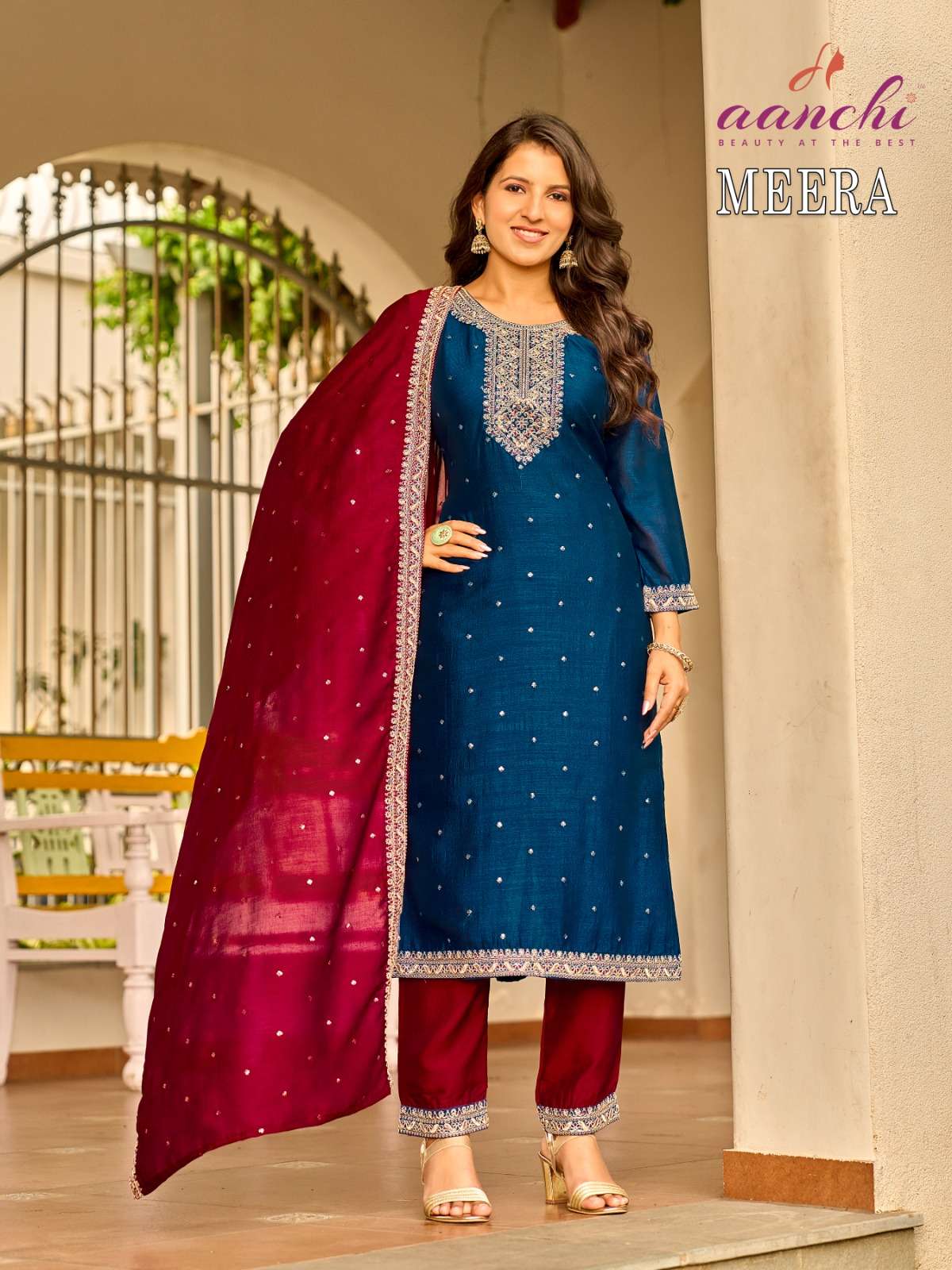 MEERA BY AANCHI IN VICHITRA SILK WITH FANCY CONTRAST DUPATTA WORK