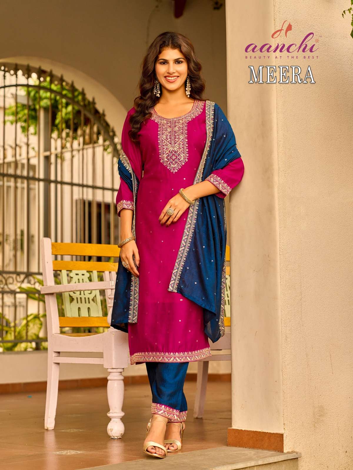 MEERA BY AANCHI IN VICHITRA SILK WITH FANCY CONTRAST DUPATTA WORK