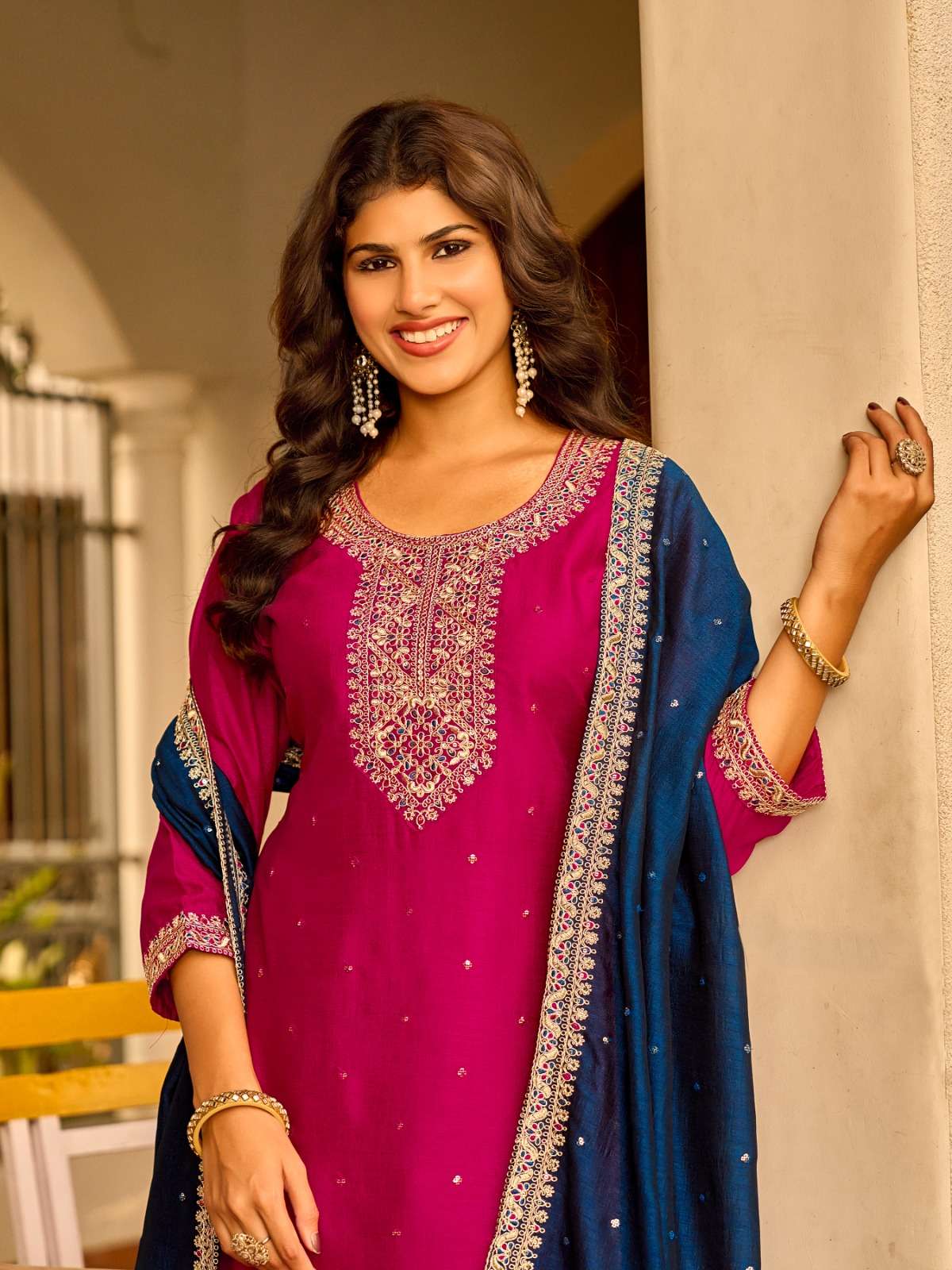 MEERA BY AANCHI IN VICHITRA SILK WITH FANCY CONTRAST DUPATTA WORK