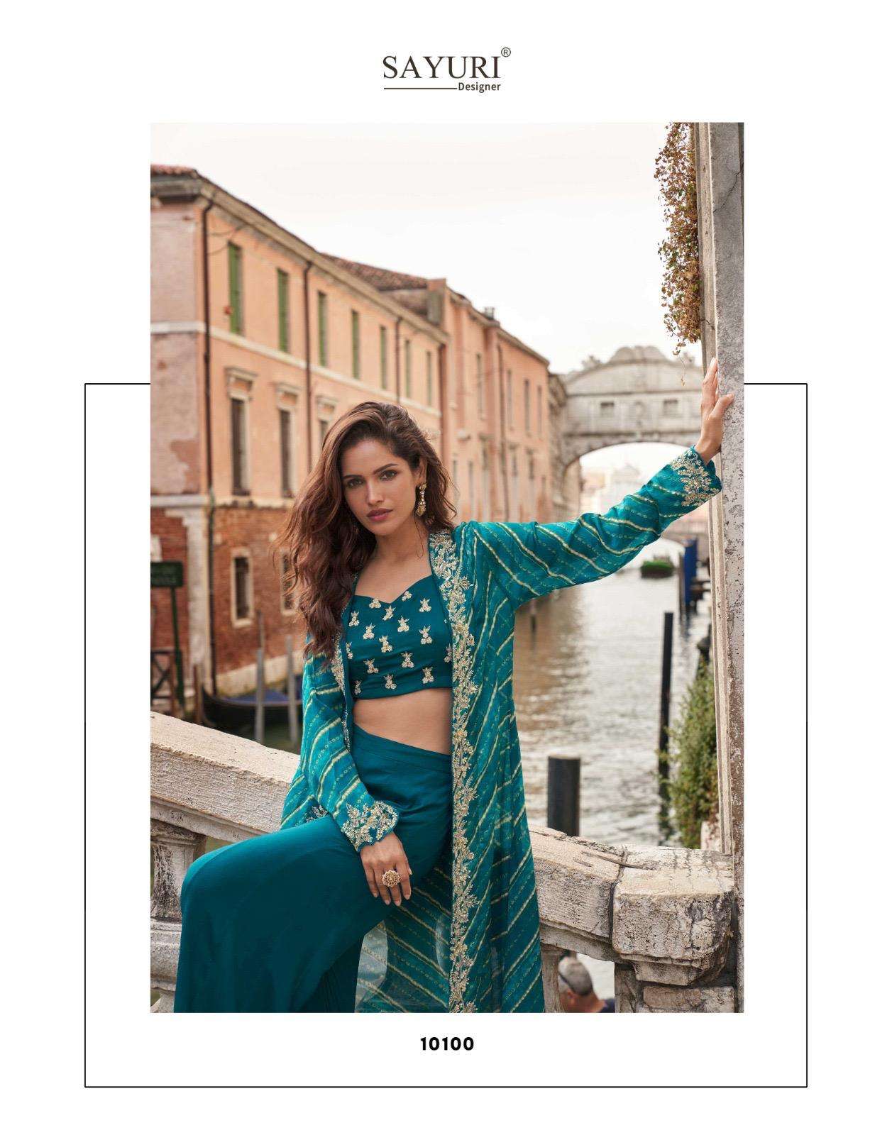 MELODI BY SAYURI DESIGNER IN PREMIUM REAL CHINON SILK TREDY FESTIVE LOOK 