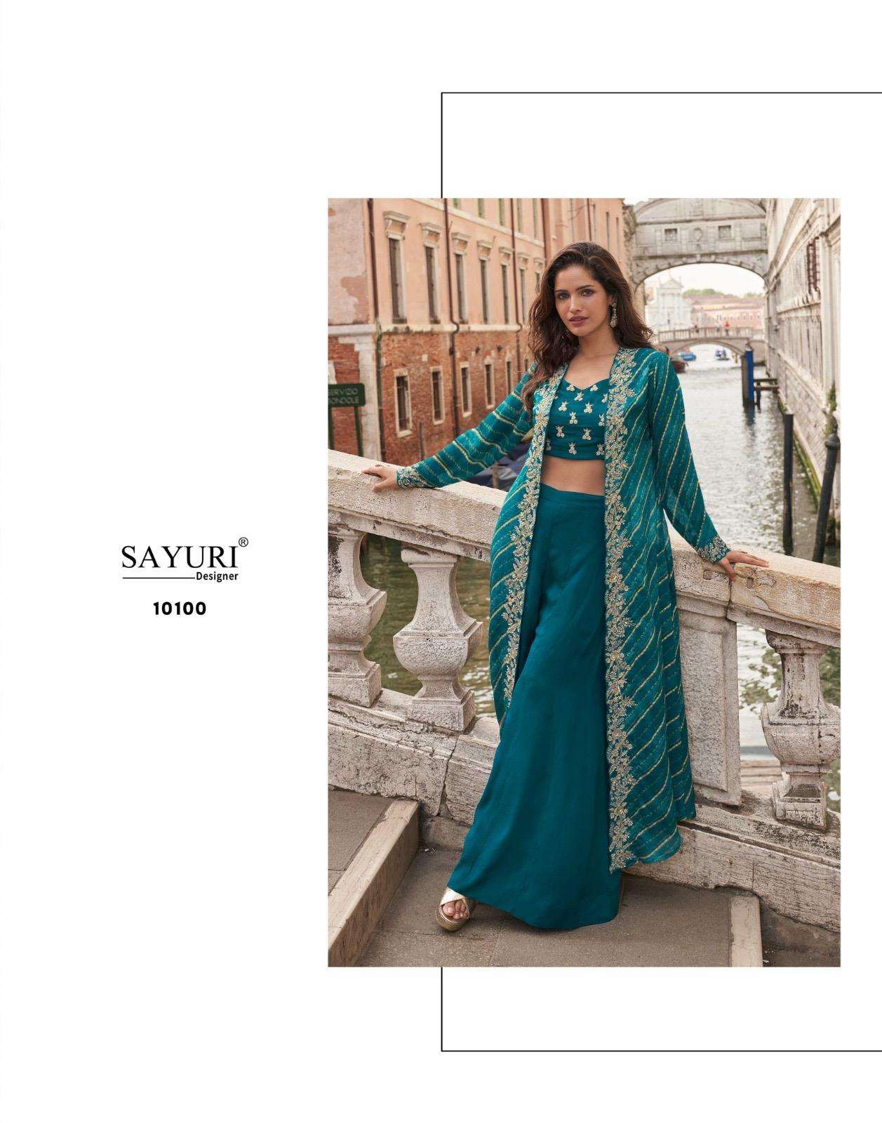 MELODI BY SAYURI DESIGNER IN PREMIUM REAL CHINON SILK TREDY FESTIVE LOOK 