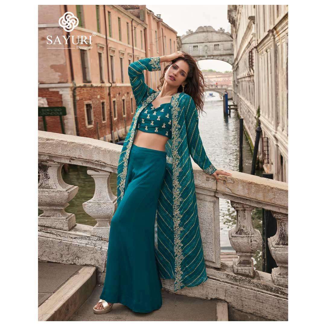 MELODI BY SAYURI DESIGNER IN PREMIUM REAL CHINON SILK TREDY FESTIVE LOOK 