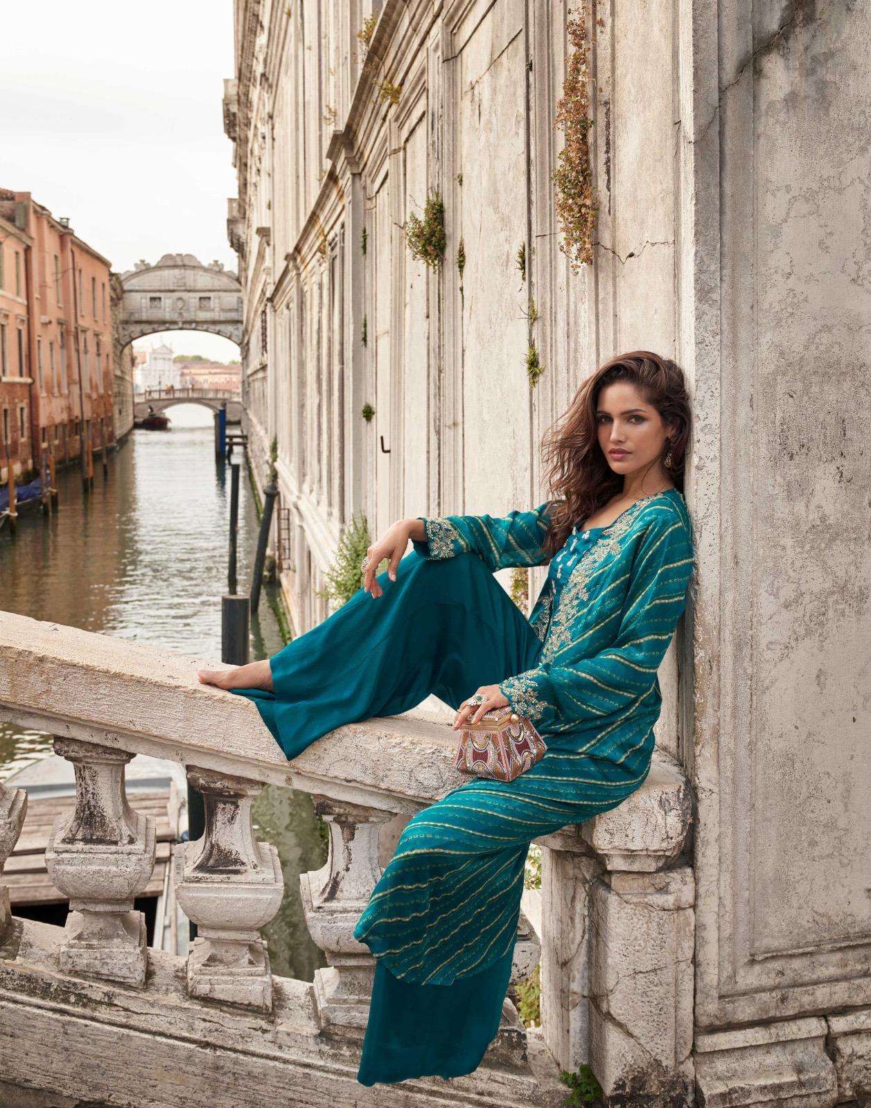 MELODI BY SAYURI DESIGNER IN PREMIUM REAL CHINON SILK TREDY FESTIVE LOOK 