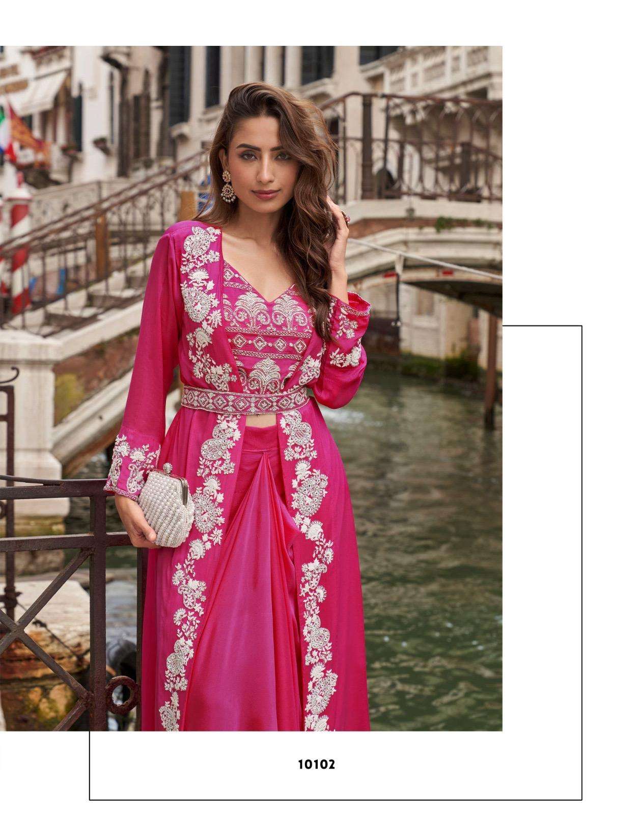 MELODI BY SAYURI DESIGNER IN PREMIUM REAL CHINON SILK TREDY FESTIVE LOOK 