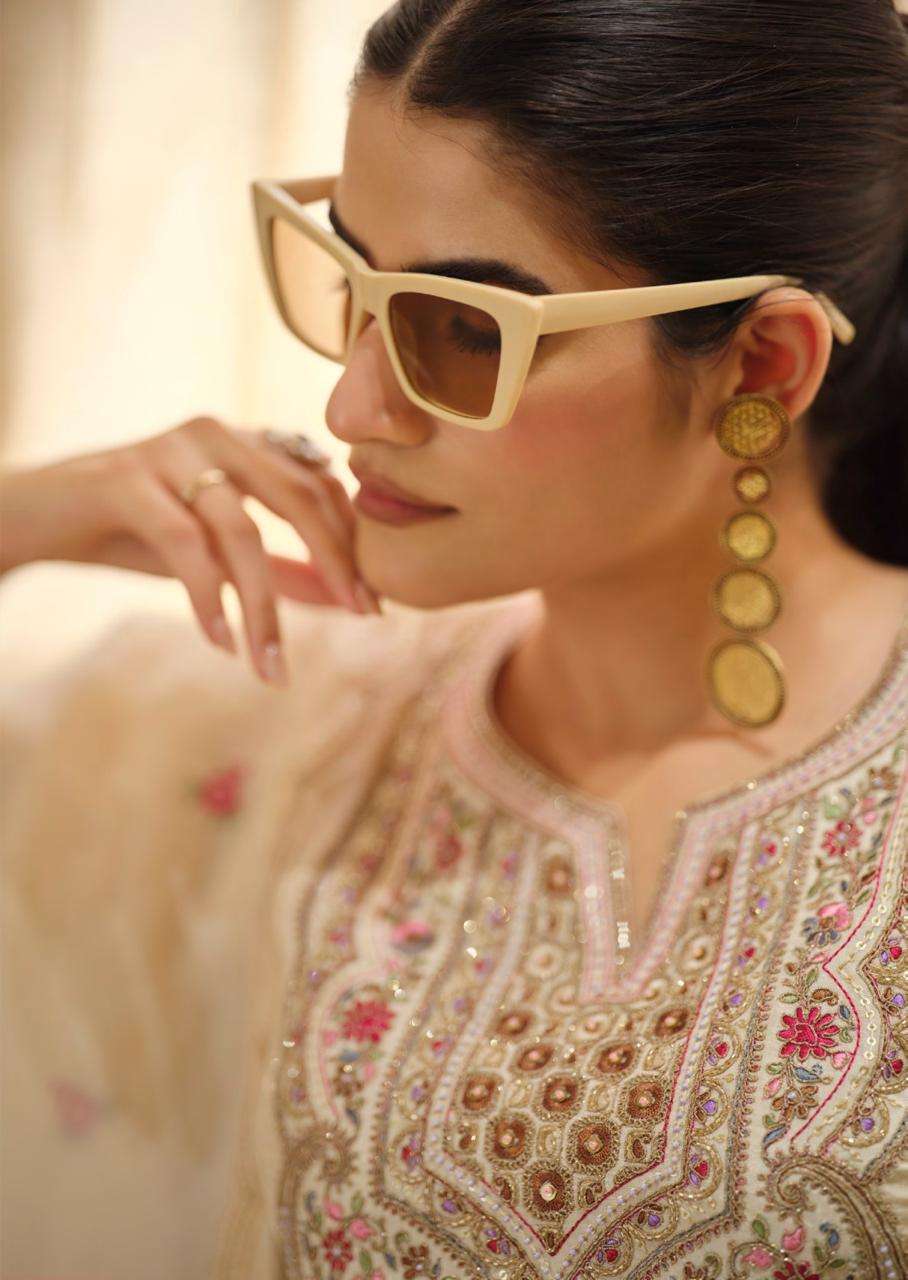 MOH BY PRM INDIA IN PURE RUSSIAN SILK WITH CODING EMRODARY AND HAND WORK 