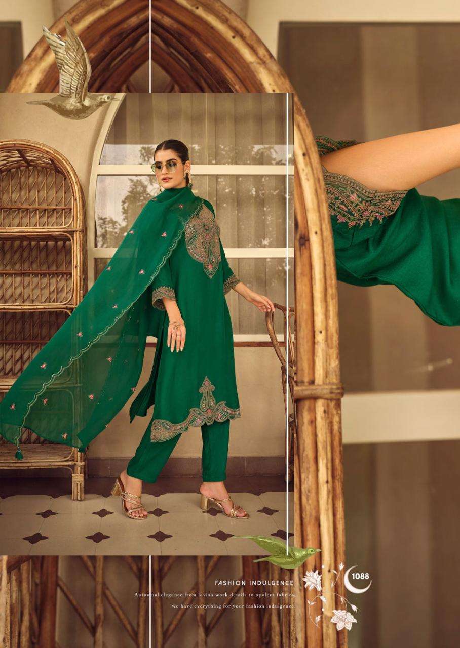 MOH BY PRM INDIA IN PURE RUSSIAN SILK WITH CODING EMRODARY AND HAND WORK 