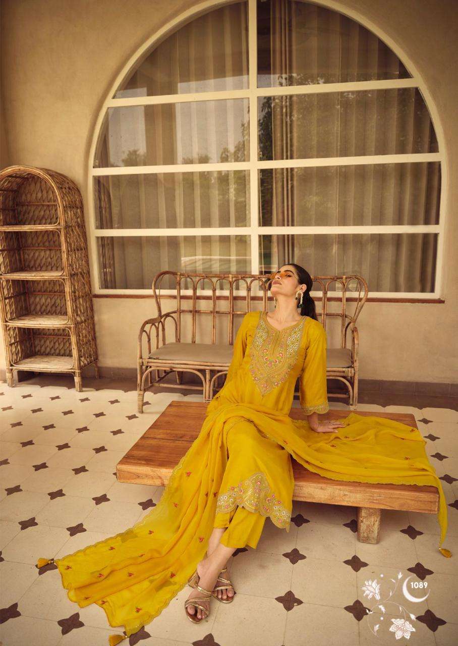 MOH BY PRM INDIA IN PURE RUSSIAN SILK WITH CODING EMRODARY AND HAND WORK 