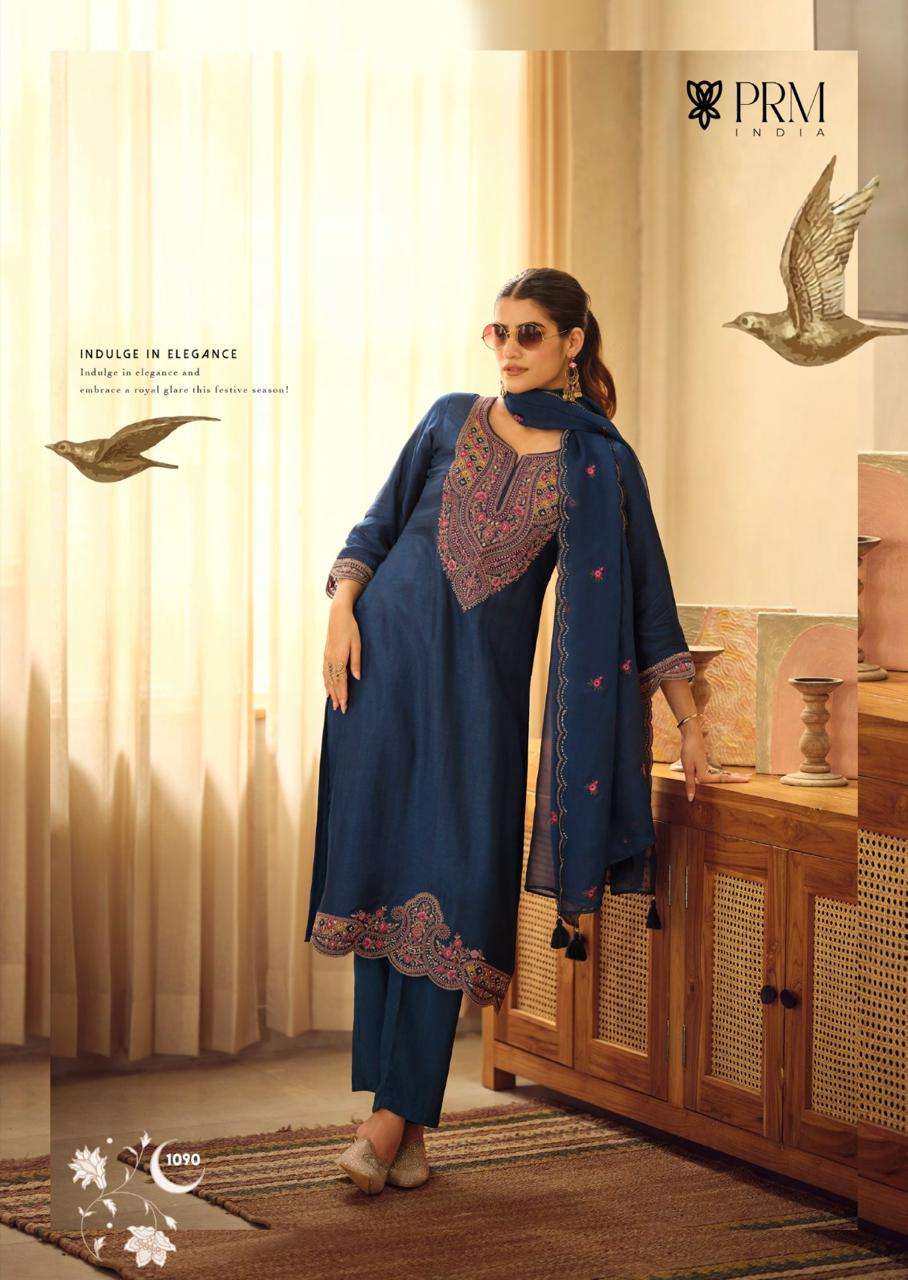 MOH BY PRM INDIA IN PURE RUSSIAN SILK WITH CODING EMRODARY AND HAND WORK 