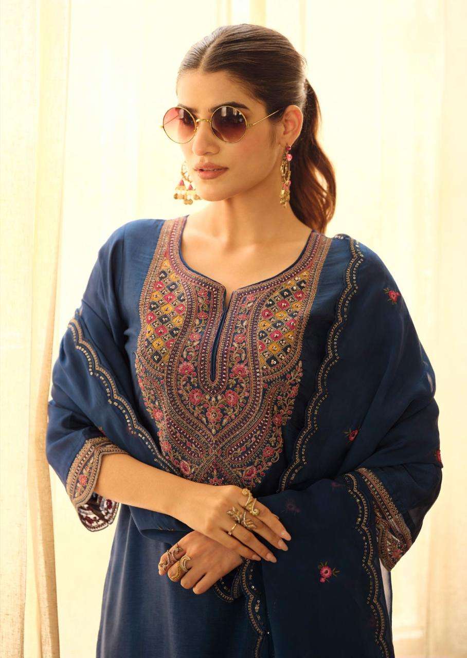 MOH BY PRM INDIA IN PURE RUSSIAN SILK WITH CODING EMRODARY AND HAND WORK 