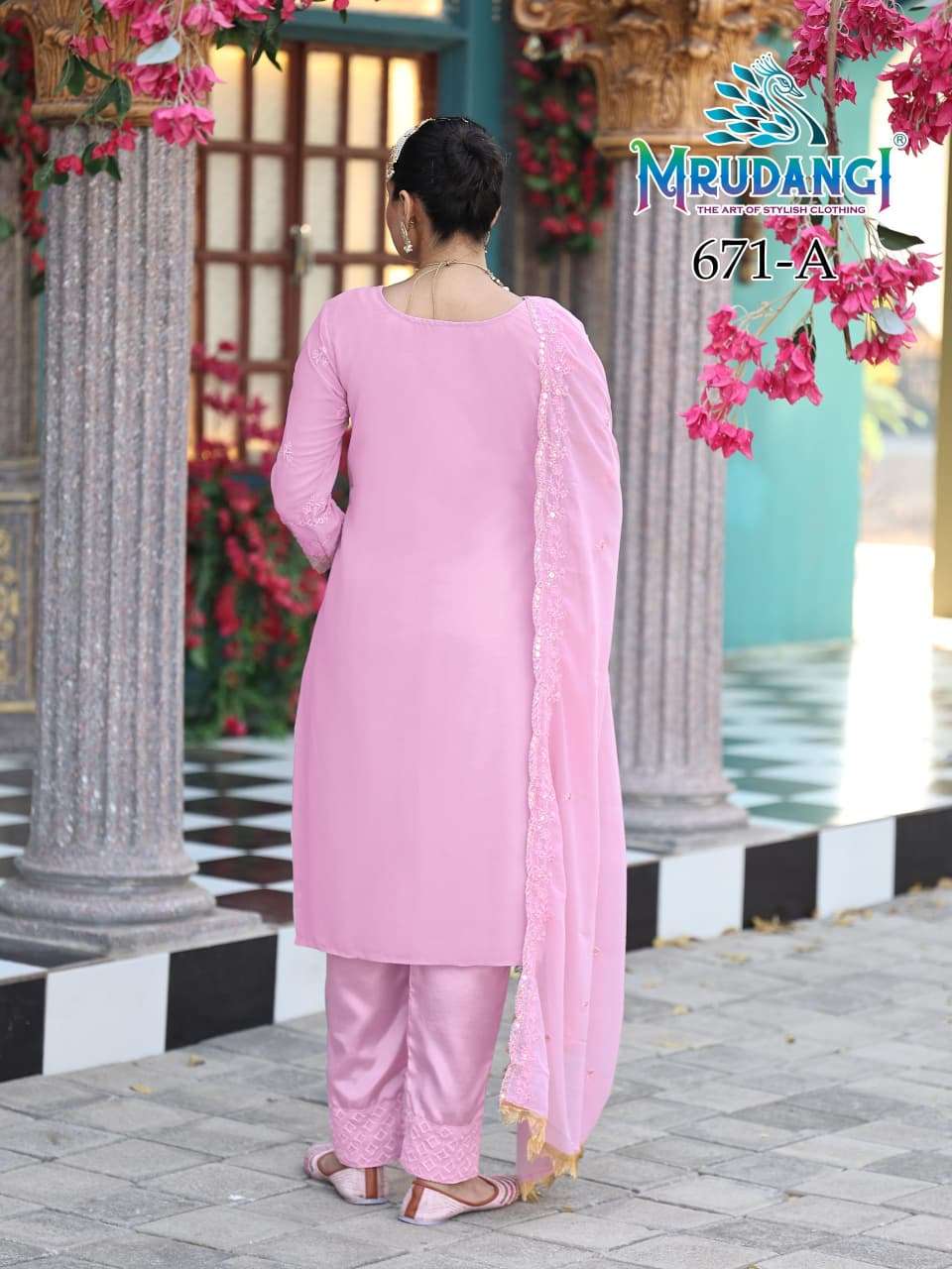 MOON COLOURS BY MRUDANGI IN REAL PREMIUM GEROGETTE WITH EMBROIDERY WORK 