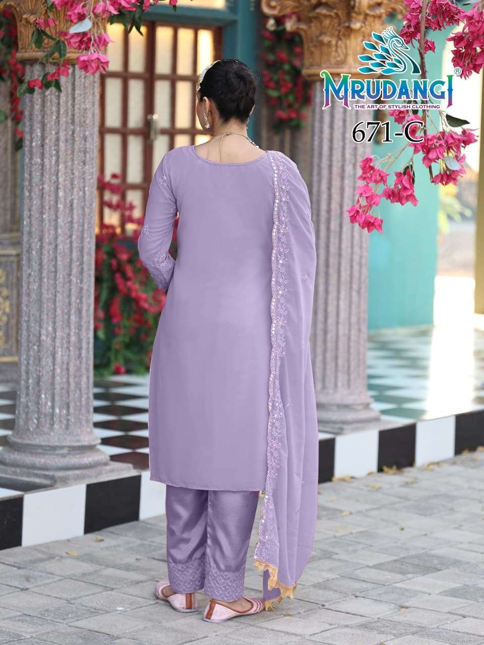 MOON COLOURS BY MRUDANGI IN REAL PREMIUM GEROGETTE WITH EMBROIDERY WORK 