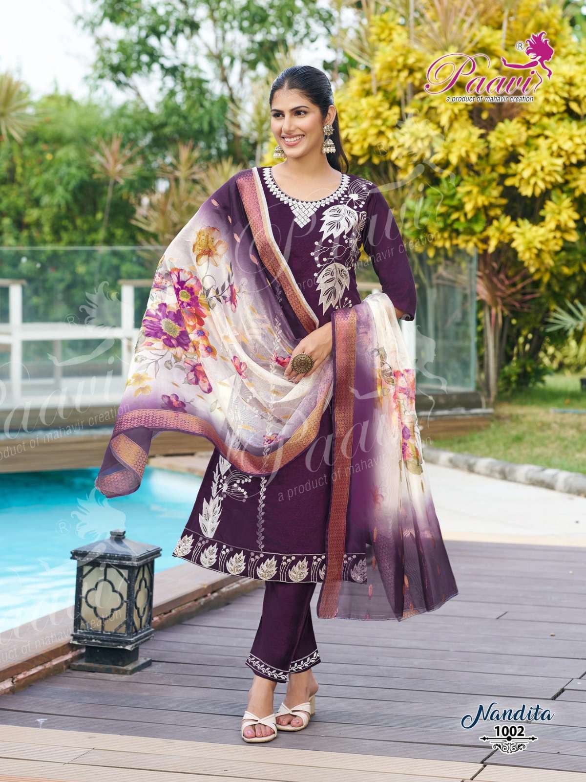 NANDITA BY PAAVI IN HEAVY VARTICAN WITH EMBROIDERY WORK AND HEAVY DIGITAL DUPATTA