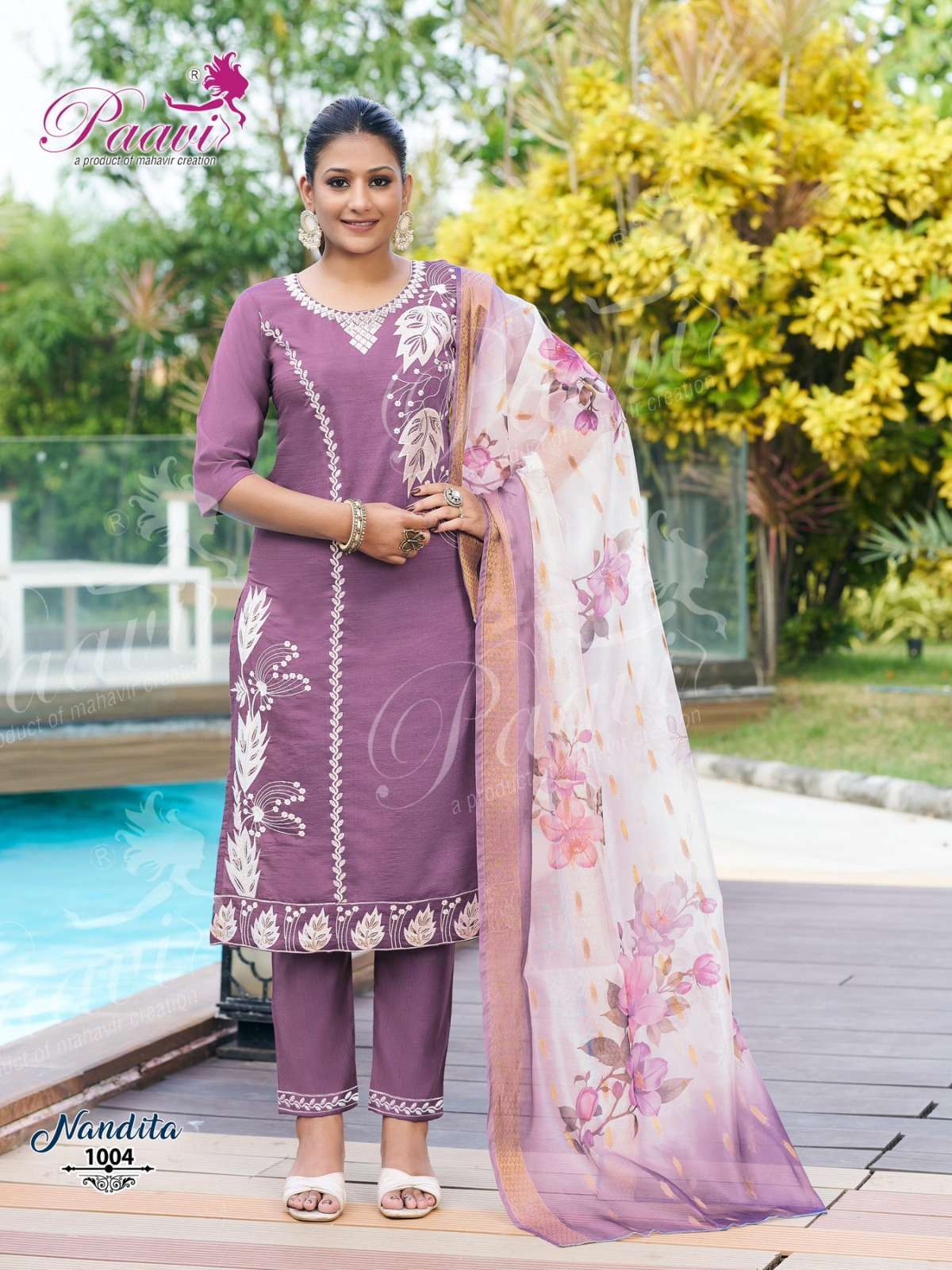 NANDITA BY PAAVI IN HEAVY VARTICAN WITH EMBROIDERY WORK AND HEAVY DIGITAL DUPATTA