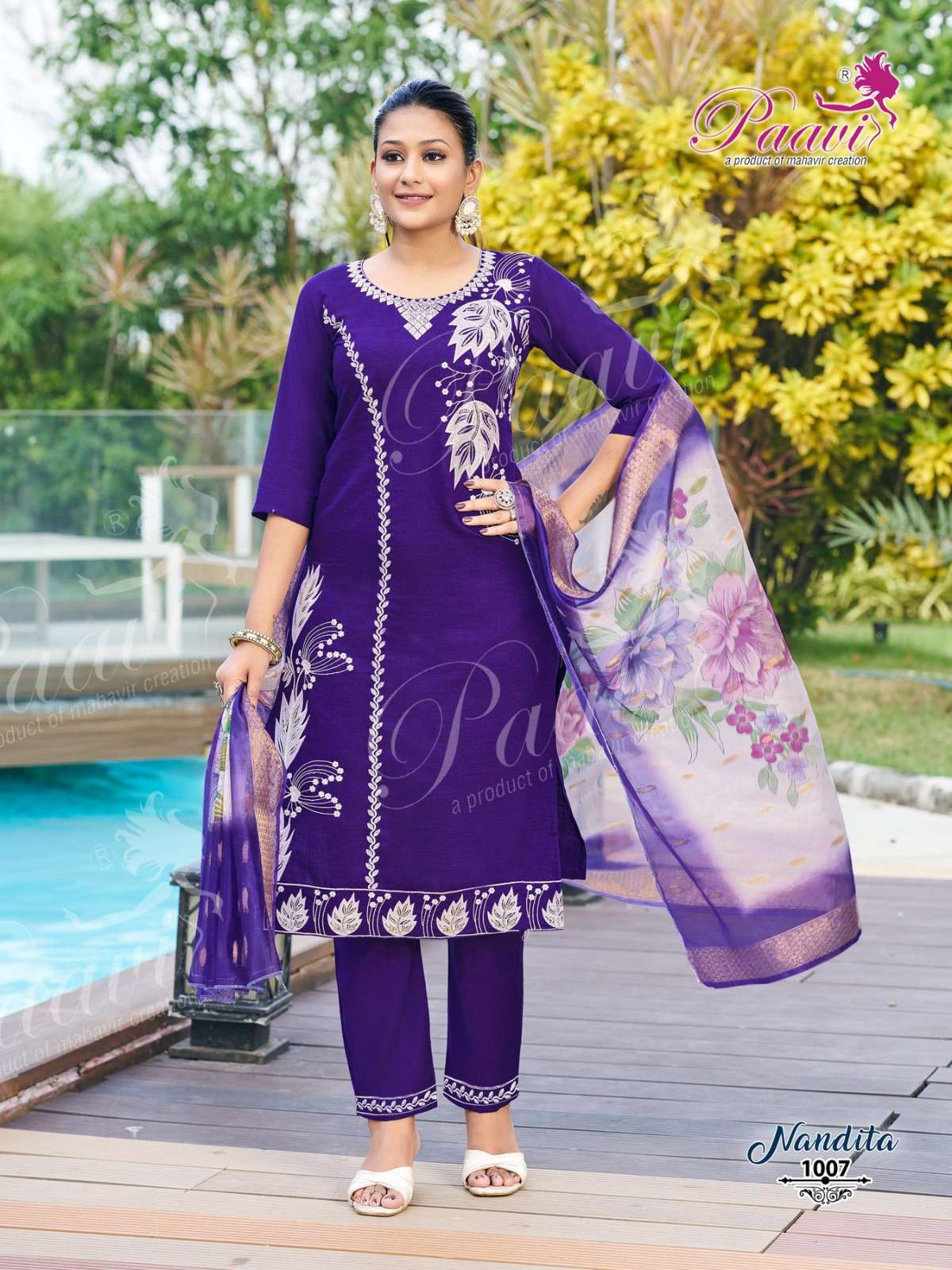 NANDITA BY PAAVI IN HEAVY VARTICAN WITH EMBROIDERY WORK AND HEAVY DIGITAL DUPATTA