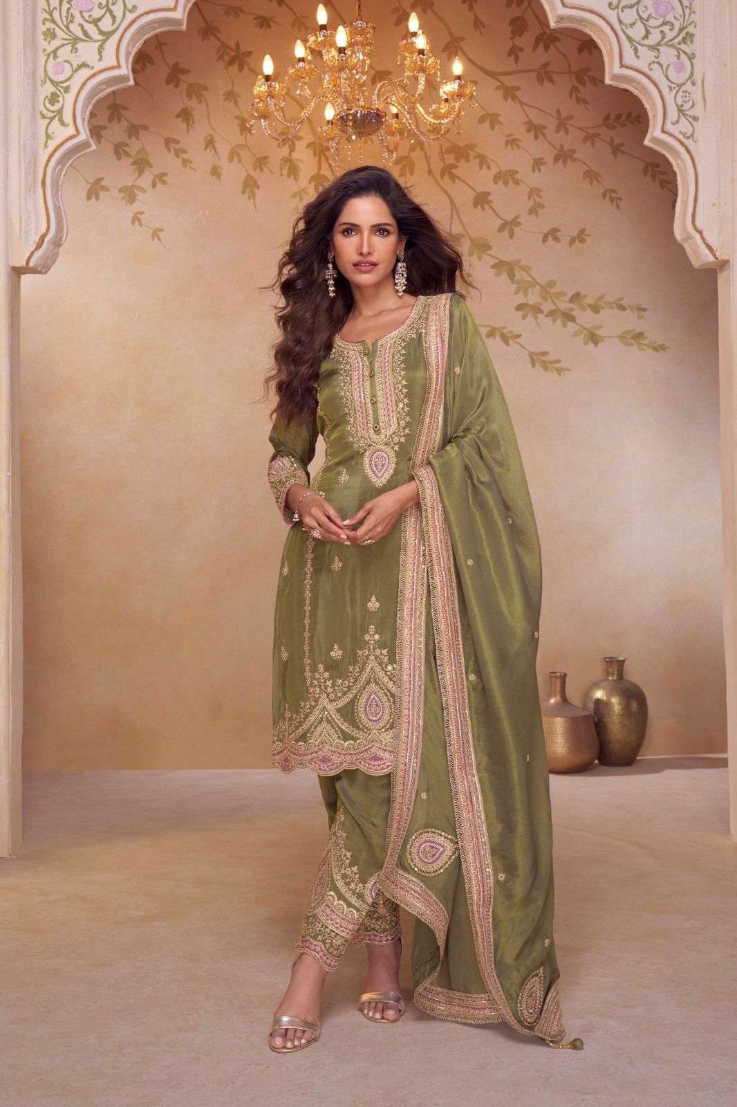 NIRALI BY GULKAYRA DESIGNER IN REAL SIMAR SILK WITH FRONT & BACK EMBROIDERY WORK 