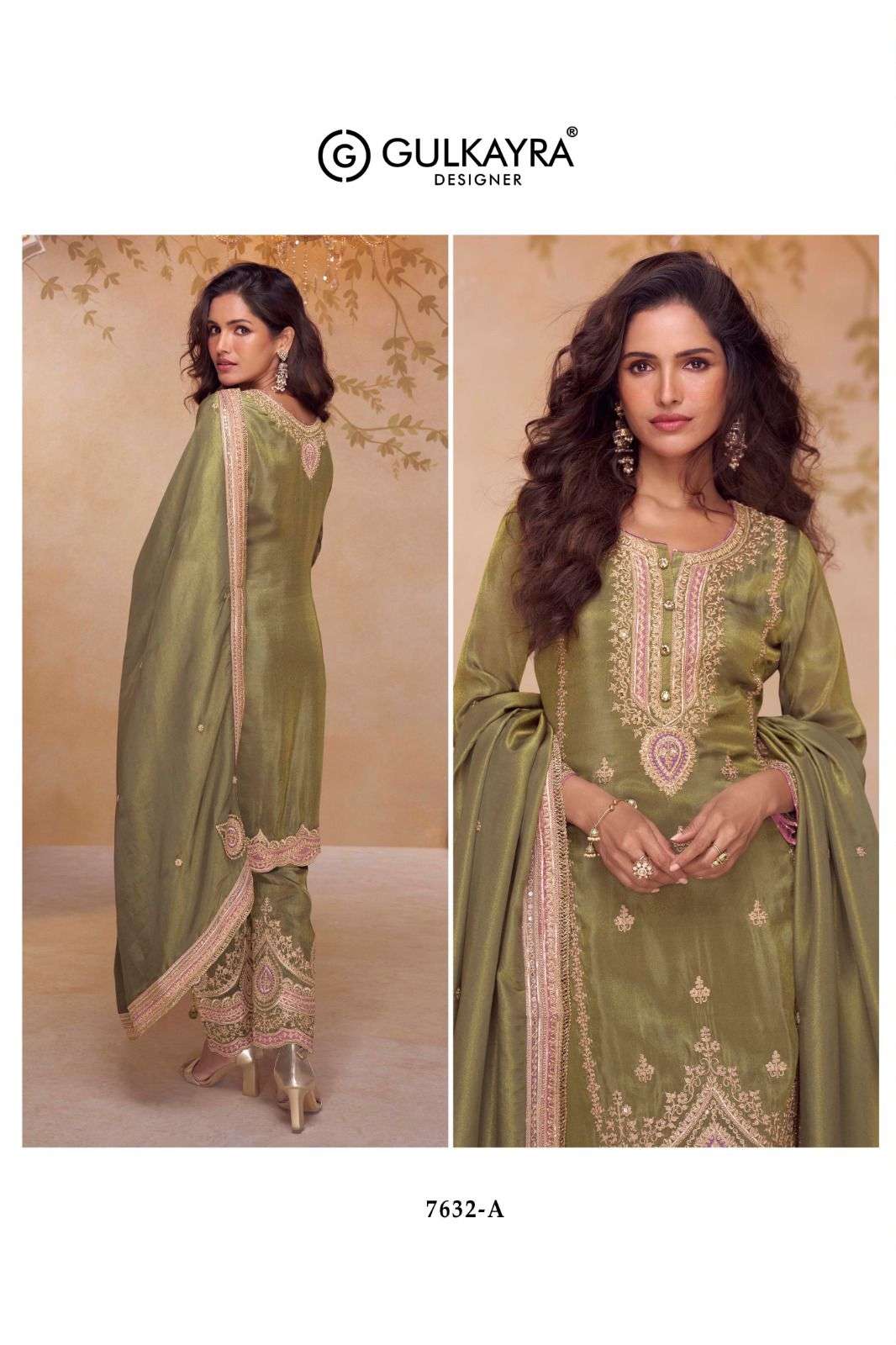 NIRALI BY GULKAYRA DESIGNER IN REAL SIMAR SILK WITH FRONT & BACK EMBROIDERY WORK 