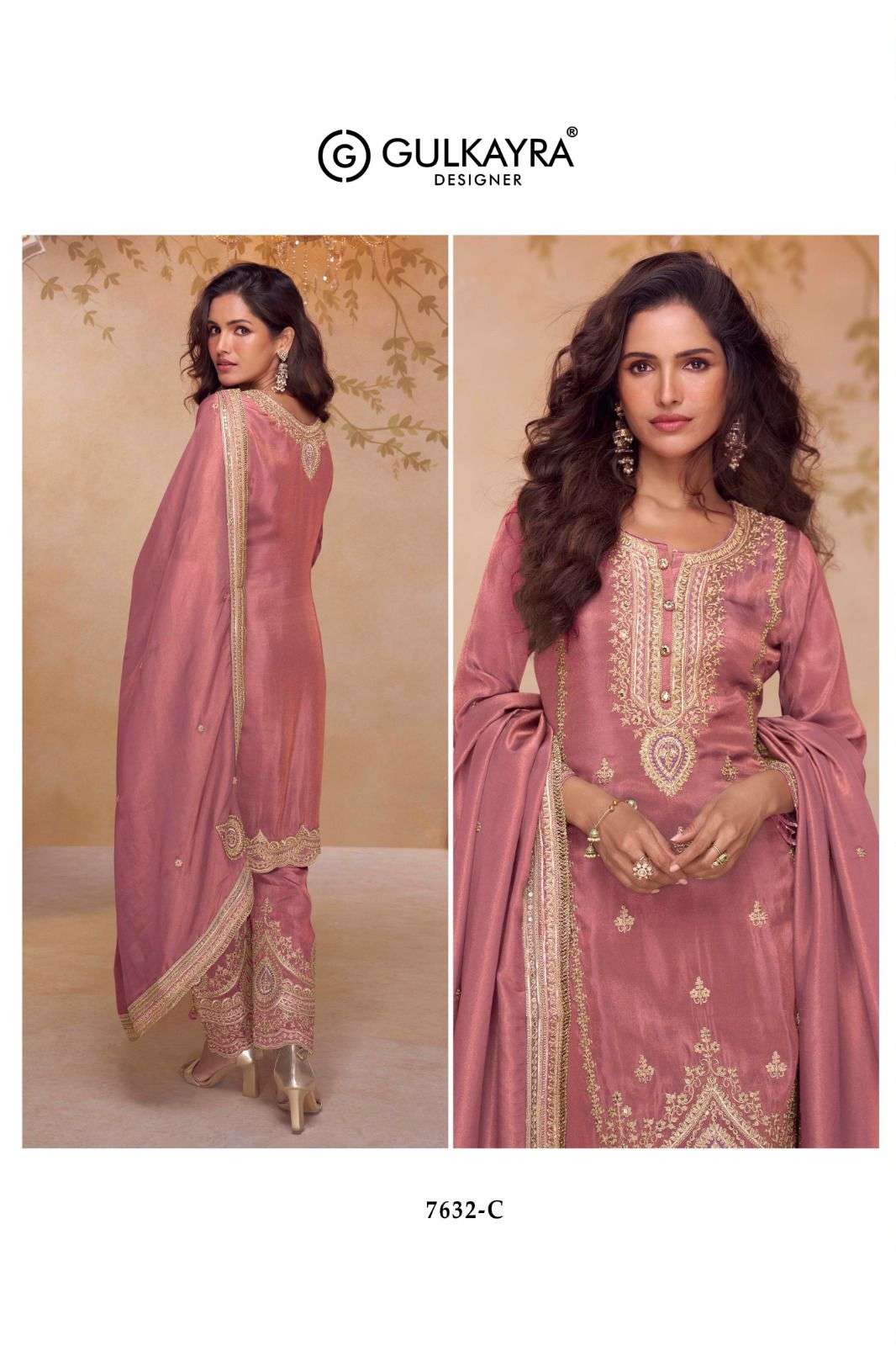 NIRALI BY GULKAYRA DESIGNER IN REAL SIMAR SILK WITH FRONT & BACK EMBROIDERY WORK 