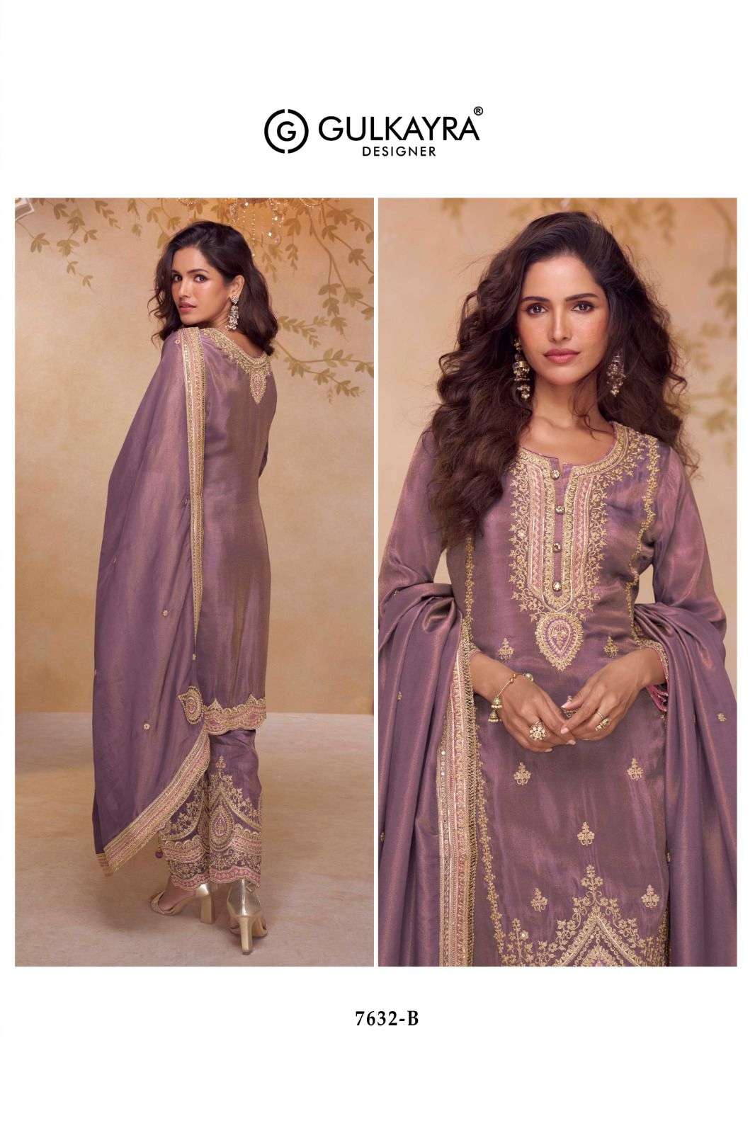 NIRALI BY GULKAYRA DESIGNER IN REAL SIMAR SILK WITH FRONT & BACK EMBROIDERY WORK 