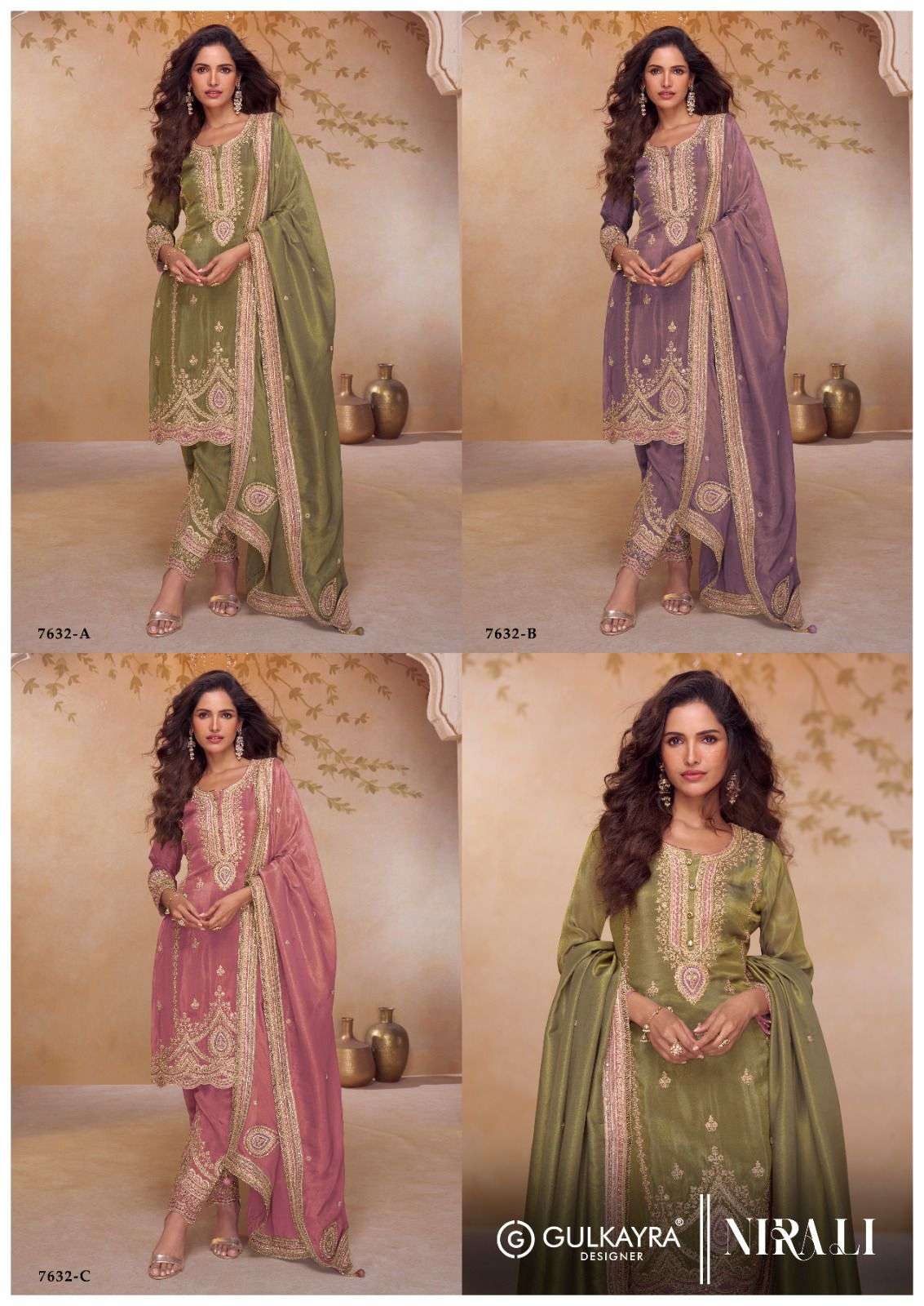 NIRALI BY GULKAYRA DESIGNER IN REAL SIMAR SILK WITH FRONT & BACK EMBROIDERY WORK 