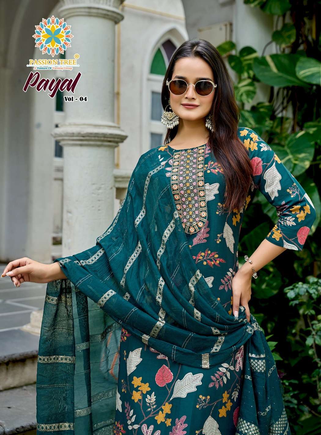 PAYAL VOL-4 BY PASSION TREE IN VETICAN PRINT STRAIGHT KURTI WITH PANT & DUPATTA 