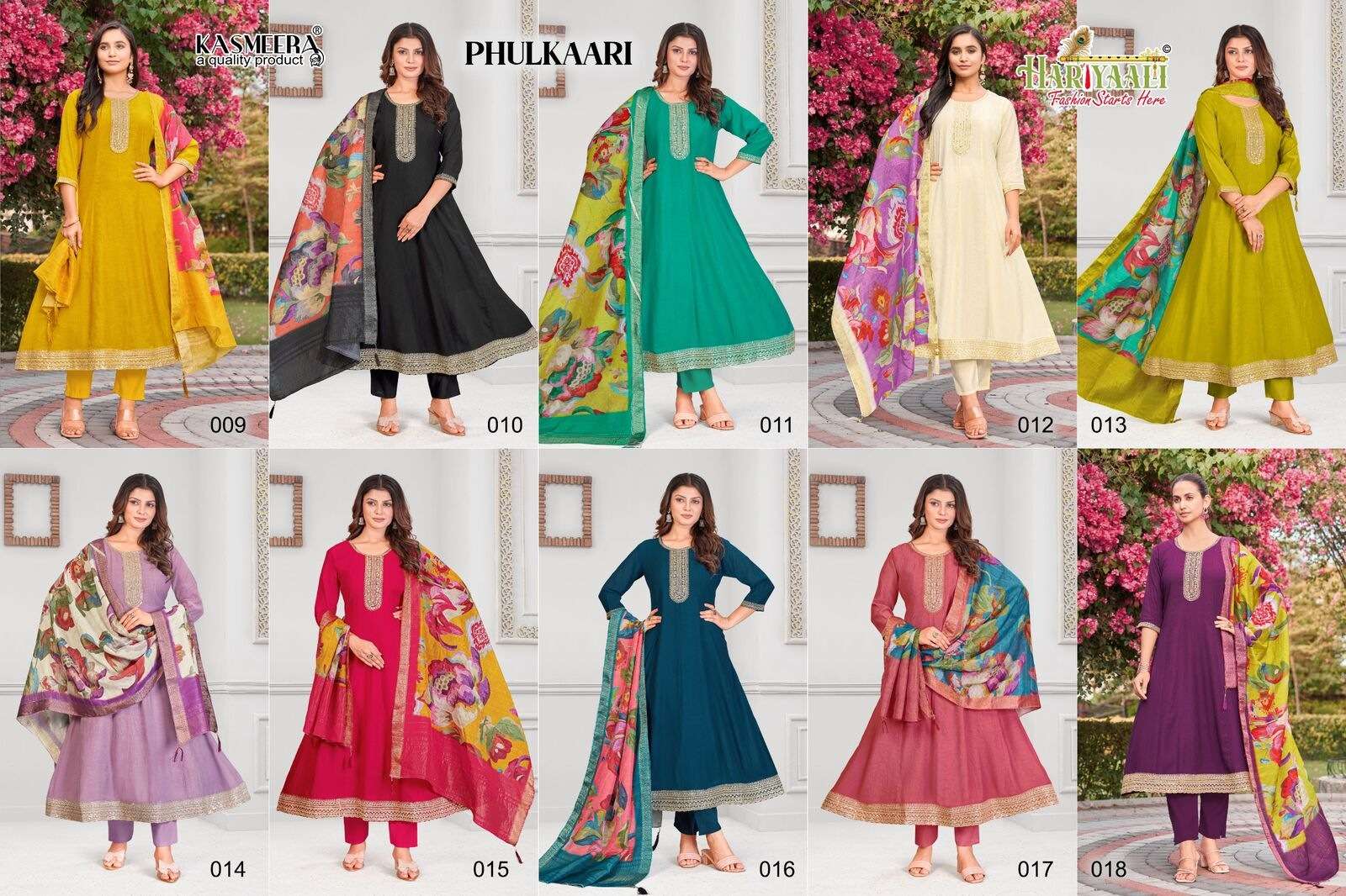 PHULKAARI BY HARIYAALI IN ROMAN CHIFFON CRUSH FABRIC TOP WITH BEAUTIFUL CODDING WORK 