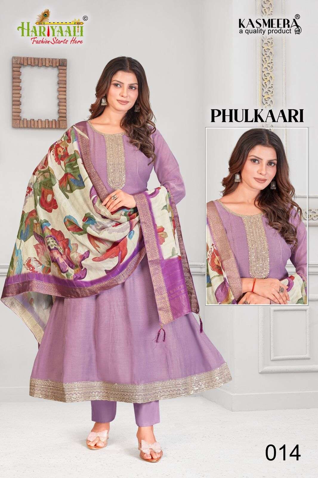 PHULKAARI BY HARIYAALI IN ROMAN CHIFFON CRUSH FABRIC TOP WITH BEAUTIFUL CODDING WORK 
