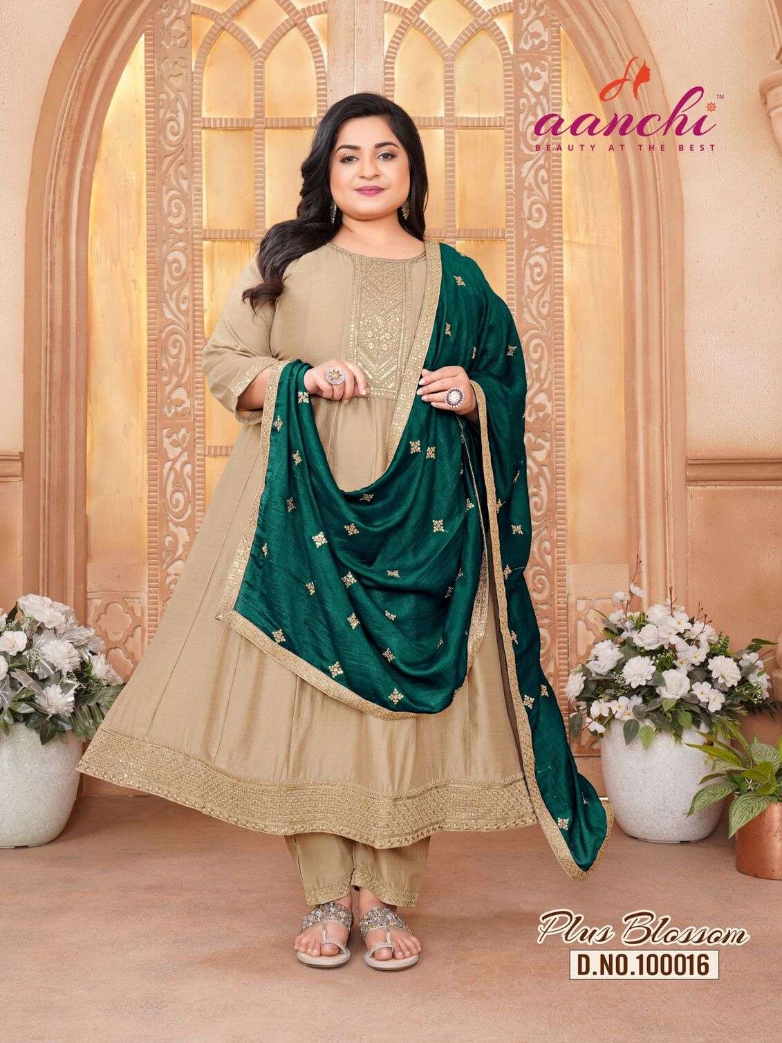 PLUS BLOSSOM BY AANCHI IN VICHITRA SILK WITH CONTRAS FANCY DUPATTA WORK